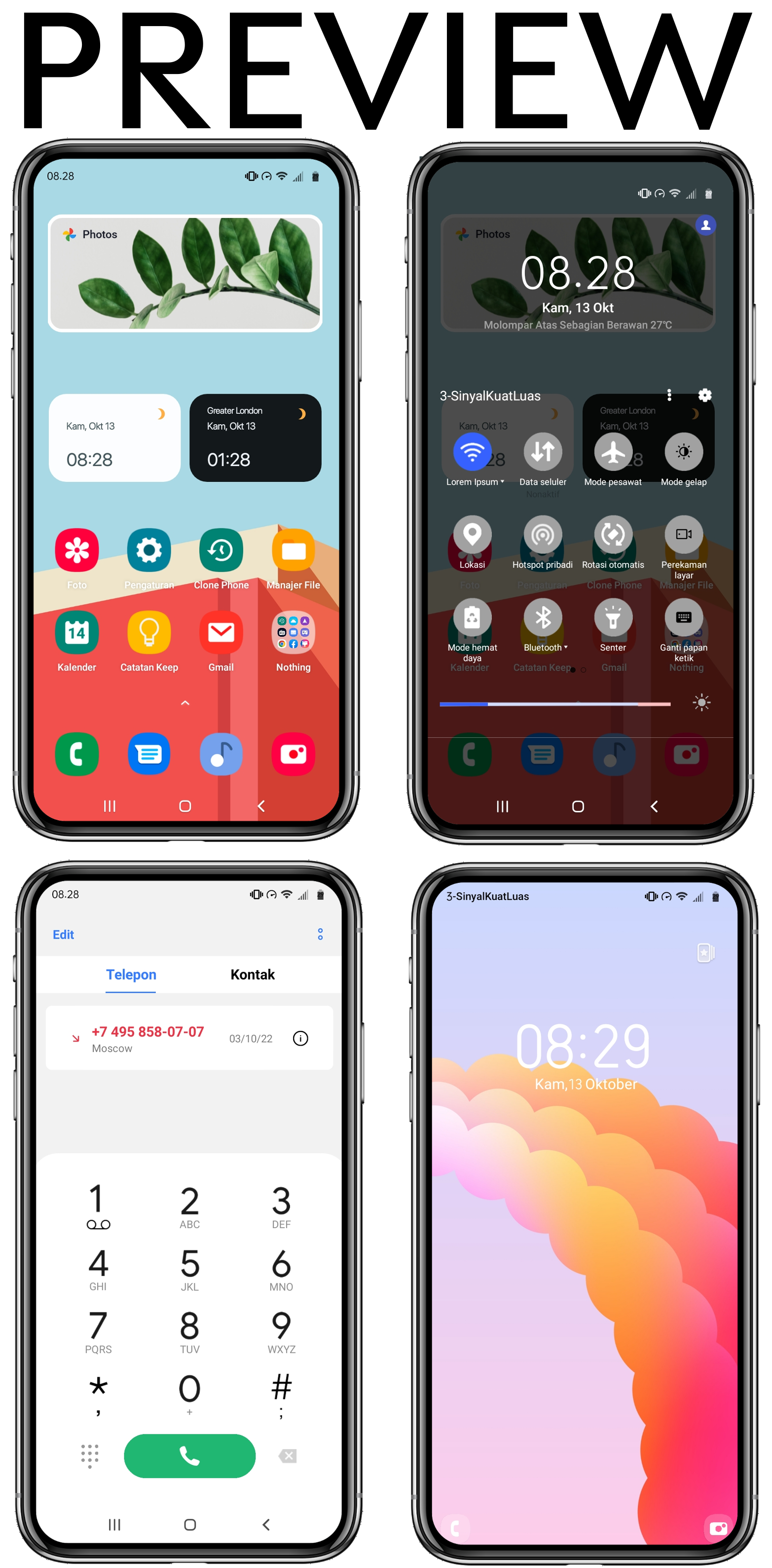 Preview Tema OneUI 5.0 for Oppo & realme