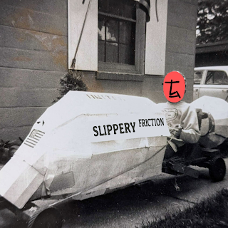 photo of cartoon man in a homemade gokart