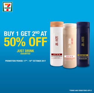 Just Drink Buy 1 Get 2nd at 50% Off at 7-Eleven Malaysia (17 October - 19 October 2017)