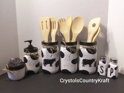 Kitchen canisters with a cow theme