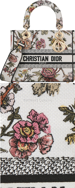 ♦Multicolor white medium Lady Dior D-Lite bag with Jardin Botanique embroidery #dior #bags #white #brilliantluxury