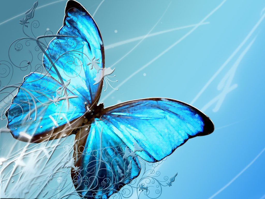 Blue Butterfly Art Wallpapers