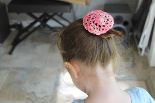 crochet ballet bun cover