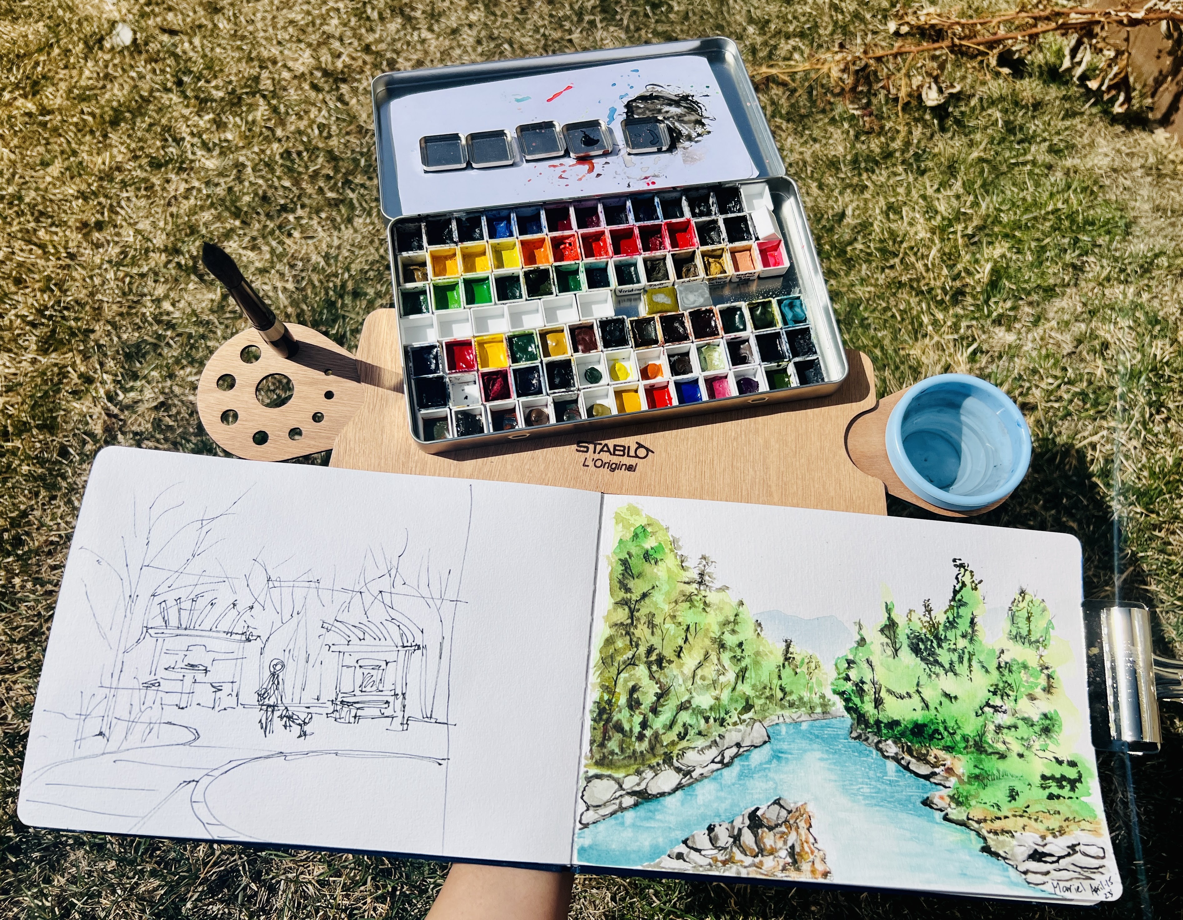 Refresh my travel watercolor set with me! #watercolor #gouache