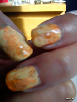 nails yellow orange