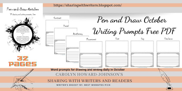 Pen and Ink October Drawing and Writing Prompts Freebie
