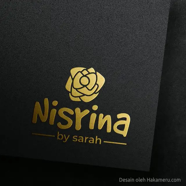Desain logo fashion untuk produk mukena, pakaian muslimah, dan pakaian anak perempuan Nisrina - Hakameru.com