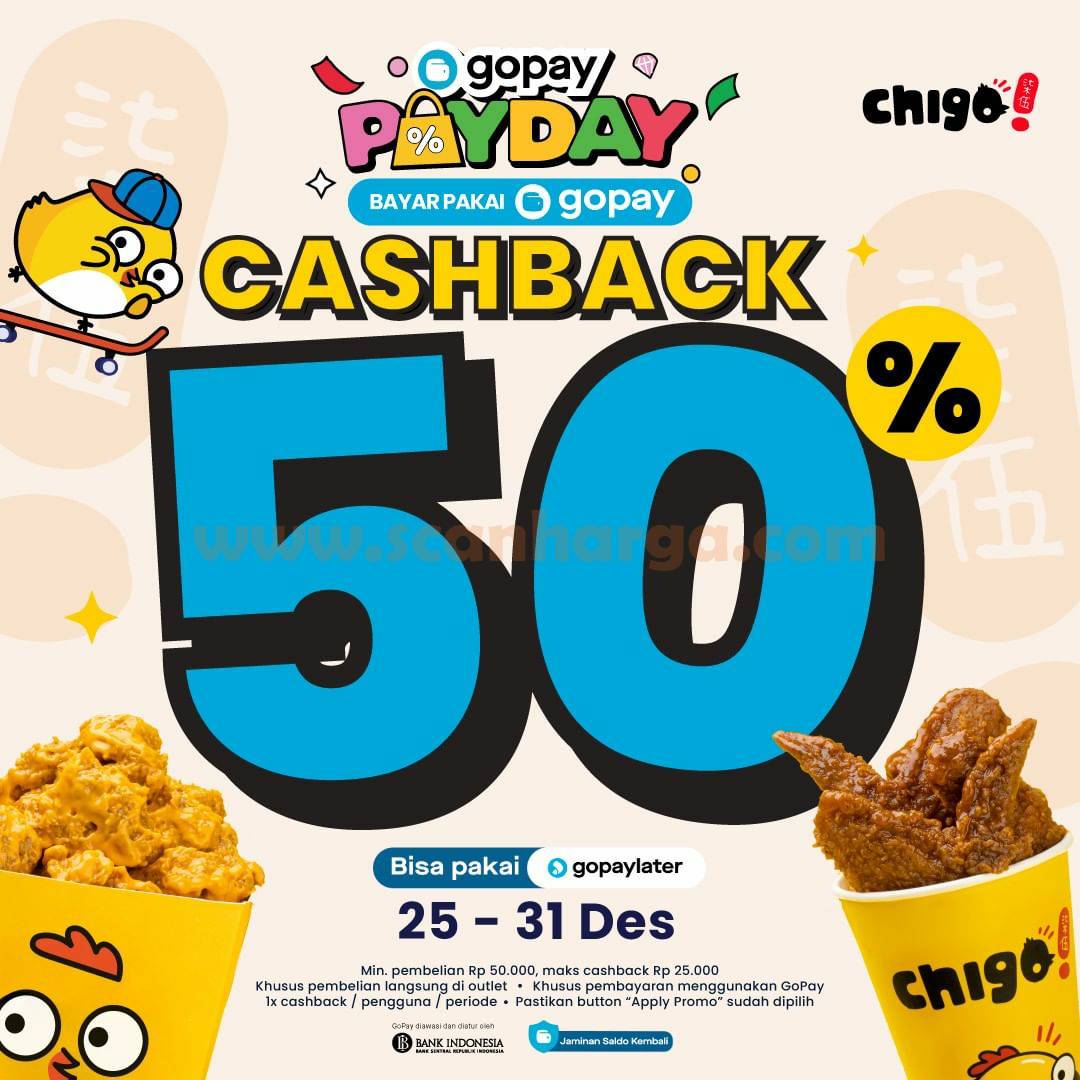 Promo CHIGO SPESIAL PAYDAY CASHBACK 50%