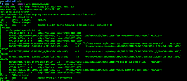 nmap vulnerability scripts