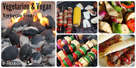 Vegetarian and vegan food cooking on a barbecue