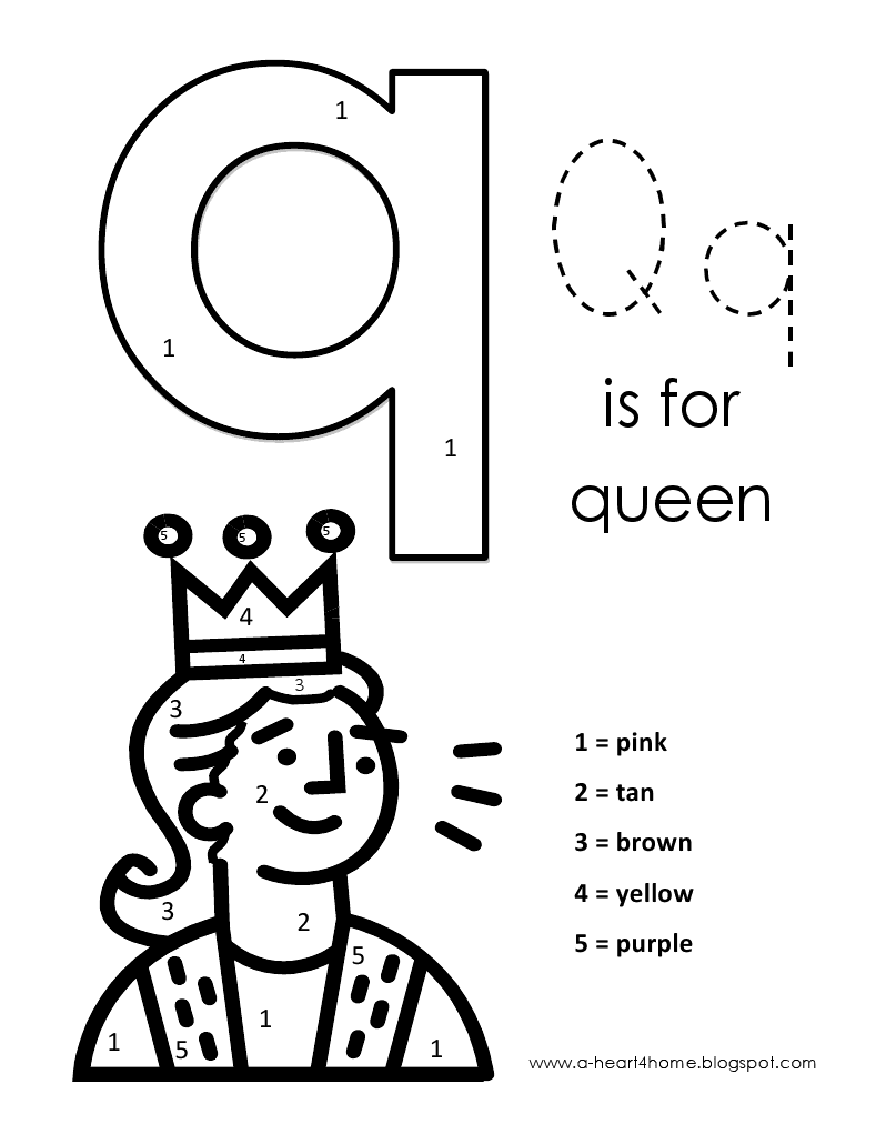 Download Kids Page: Alphabet Letter Q lowercase Coloring Pages