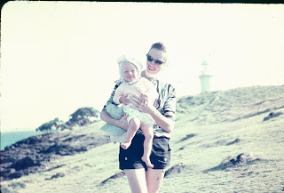 Fingal Lighthouse, early 1960s, Mum & I