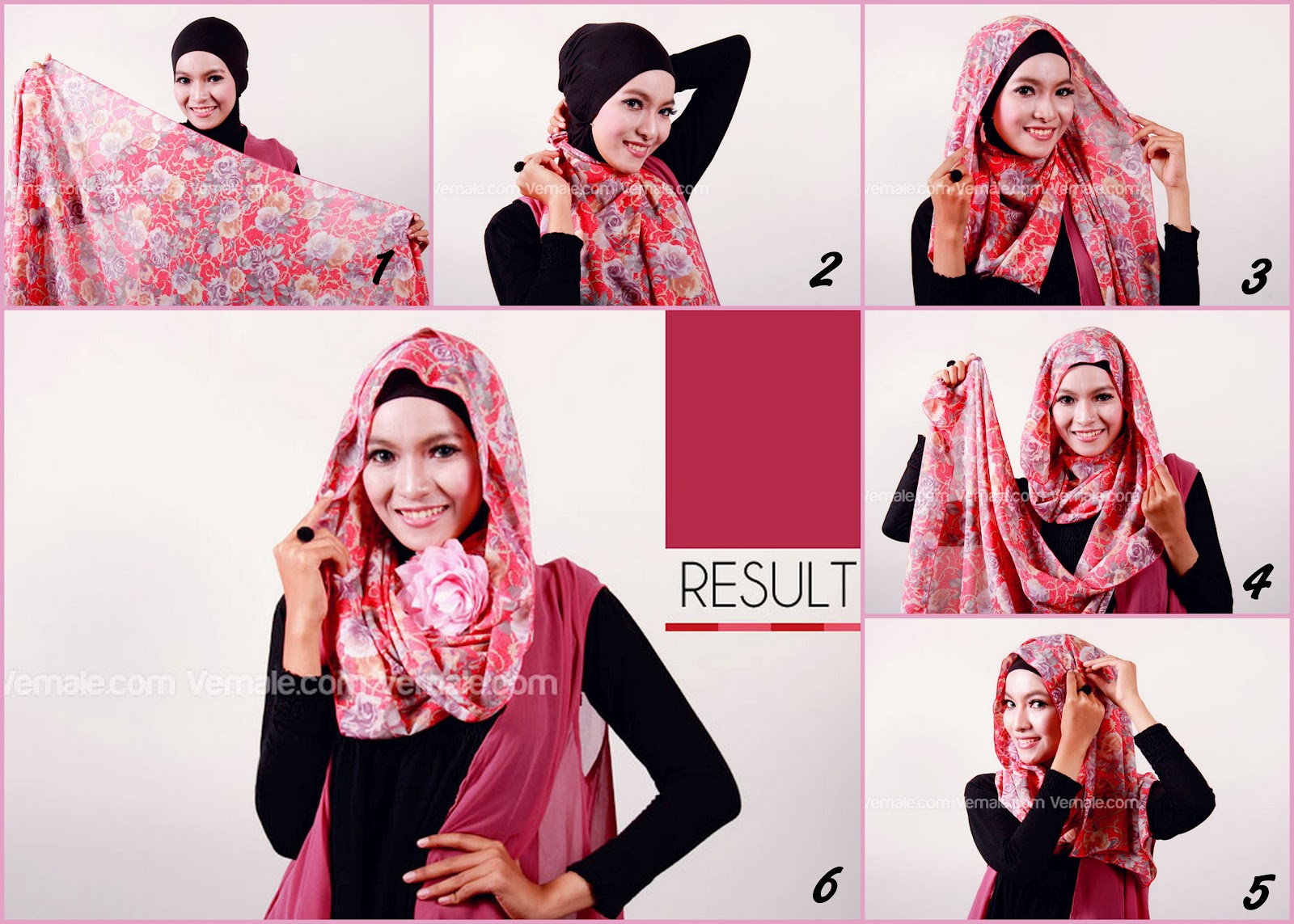 27 Gambar Terupdate Tutorial Hijab Pashmina Praktis Untuk Kalian