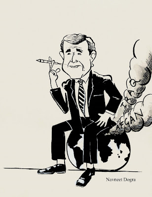 george w bush cartoon. Mr. George W. Bush (smoking