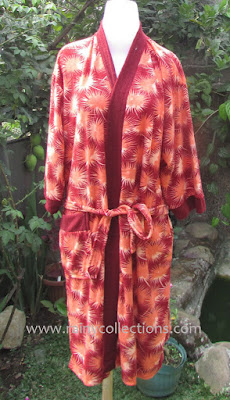 handuk kimono keren motif kembang api ungu seperti handuk hotel