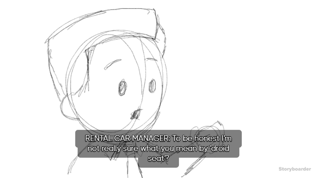 A section of my storyboard exported as an animated GIF with captions.