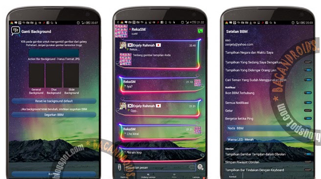 BBM2 MOD Transparan Chat Neon Color with Change Background V2.6.0.30