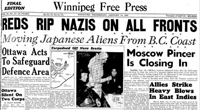 Winnipeg Free Press, 14 January 1942 worldwartwo.filminspector.com