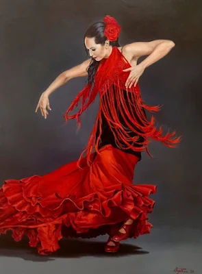 Flamenco, art and passion painting Peter Bojthe