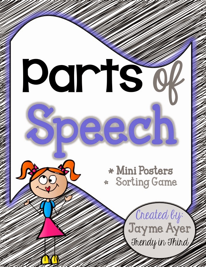 http://www.teacherspayteachers.com/Product/Parts-of-Speech-Mini-Posters-Sorting-Game-379176