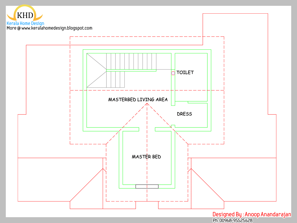 Single Floor House Plan and Elevation - 1400 Sq. ft | home appliance