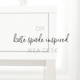 Kate Spade Inspired IKEA Desk | A plain white IKEA desk hacked into a Kate Spade inspired desk with spray paint and wrapping paper | personallyandrea.com