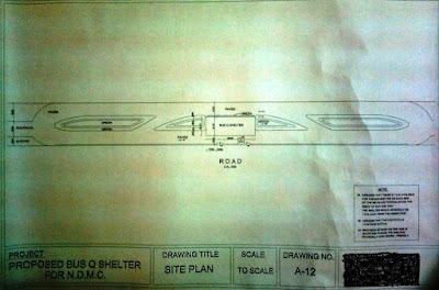 Site Plan of Bus Q Shelter Design Competition Submission to NDMC, 2001 by Sandeep Vij Architect at http://www.google.com/+SandeepVijArchitectsNewDelhi - diversions, guiding, Smart Design, Public Spaces, wings. Pavement, Urbanscape, Cityscape, Green, Landscaping, road, access, physically challenged friendly, ... 