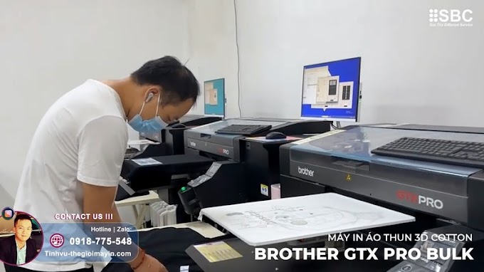 Brother GTX Pro Bulk: Máy in áo thun 3D cotton công nghệ in trực tiếp