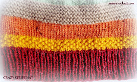 how to knit, free knit patterns, slouchy hats, crazy stripe hats,