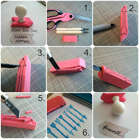 Homemade rubber stamp tutorial at The Blog Guidebook