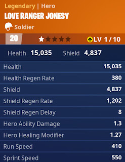 Love Ranger Jonesy legendary hero stats