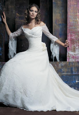 3/4 sleeves wedding dress