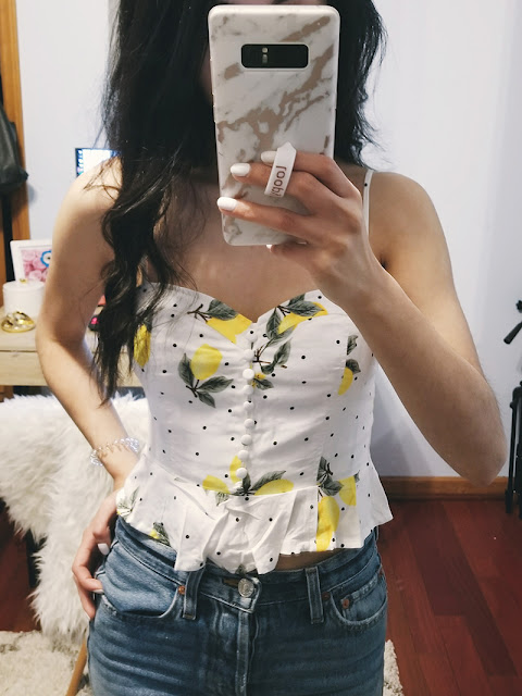 forever 21 lemon print cami