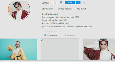 contoh akun ig biasa yang sudah ada tanda verifikasi ceklis biru