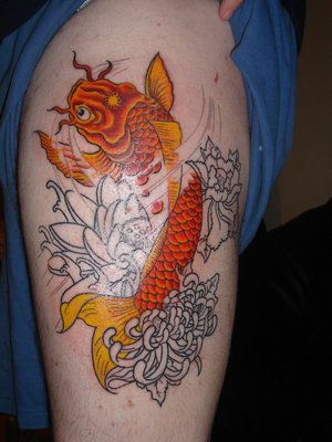 Amazing Art of Thigh Japanese Tattoo Ideas With Koi Fish Tattoo Designs With