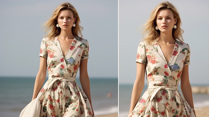 OUGES Women's Summer Short Sleeve V-Neck Floral Short Party Dress with Pockets