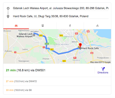 screenshot of google directions function