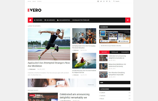 Ivero Responsive Magazine News Personal Blog Tutorial Sites Blogger Template Theme