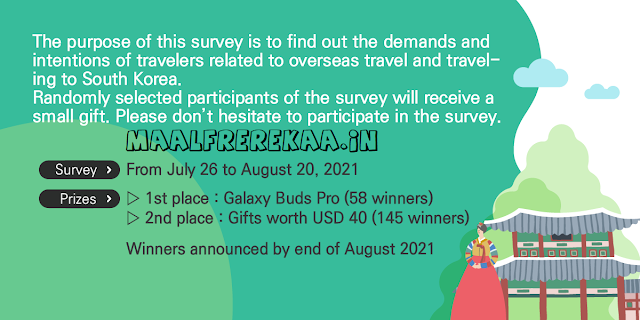 Korea Tourism Survey Win Samsung EarBuds