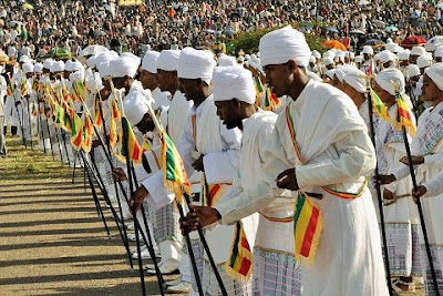 Men activities during Christmas celebration in Ethiopia