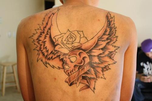 tattoo tribal full back wings