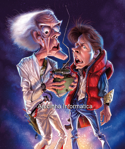 humor-- ajudinha informatica-caricatura de volta para o futuro