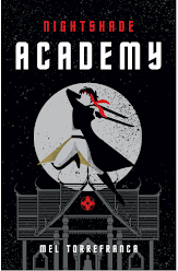 Nightshade Academy by Mel Torrefranca cover featuring Yahsi, the protagonist, wielding a weapon