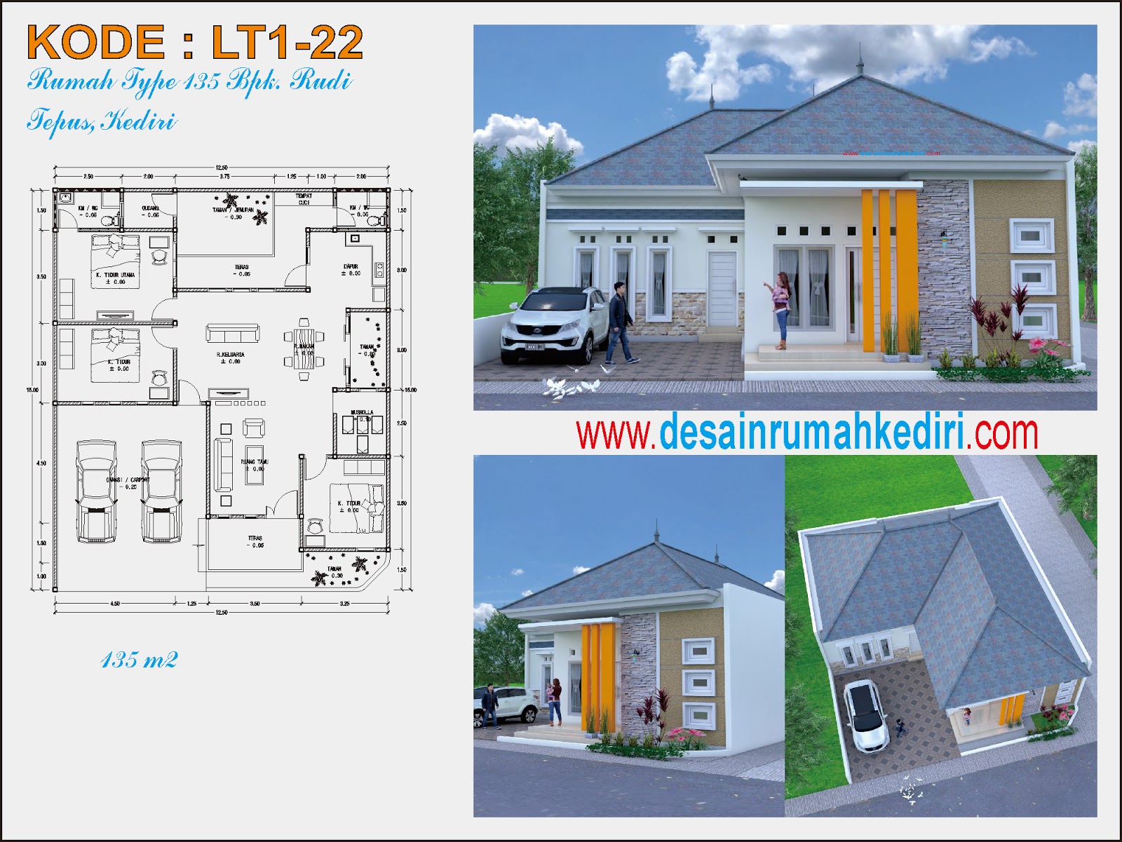 Lt1 22 Jasa Desain Rumah Minimalis Bpk Rudi Di Kota Kediri