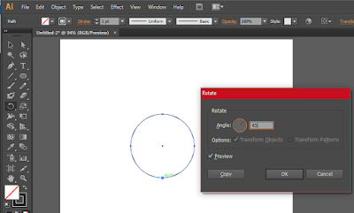 Hướng dẫn sự dụng công cụ xoay hình Rotate Tool trong illustrator