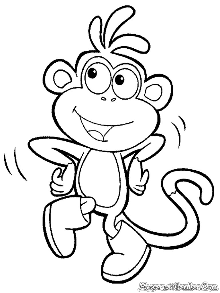 Free coloring pages of monyet