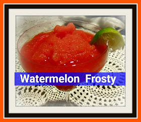 a refreshing watermelon frosty made from frozen watermelon