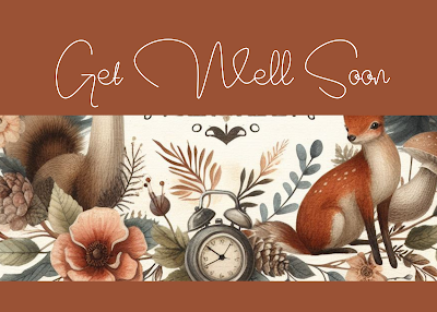 Free Get Well Soon Greeting Cards | Printable | Instant Download | Vintage Rustic Watercolor Woodland Elegant Design