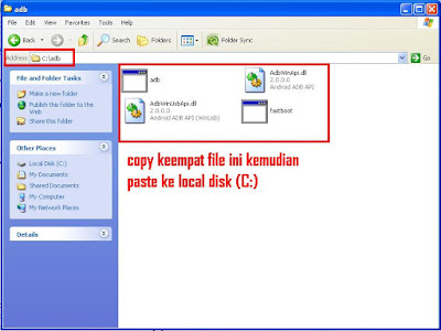 Copy paste file adb ke c