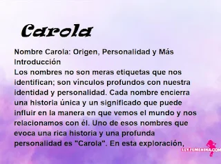 significado del nombre Carola